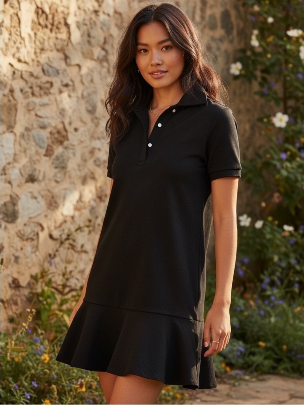 Small Tuckernuck Black Pique May Polo Dress